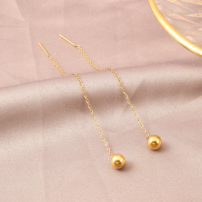 Titanium Steel Bead Earrings Korean Style Chic Jewelry Wear globalswanky 01