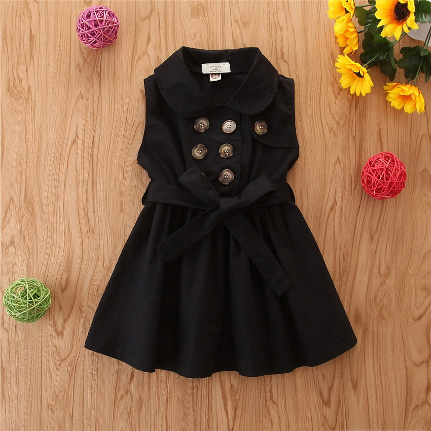 Toddler Baby Girl Dress Sleeveless Sash Button A-Line Summer
global-swanky 3