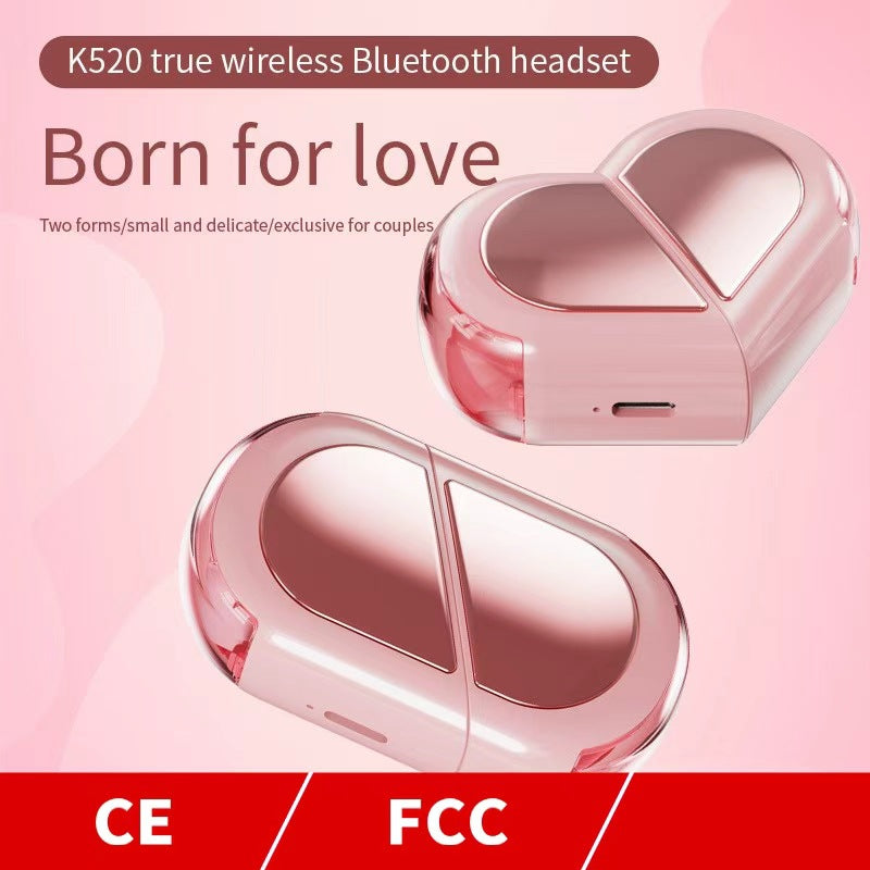 Transformable Heart-Shaped Bluetooth Earbuds Stylish Sound global-swanky 1