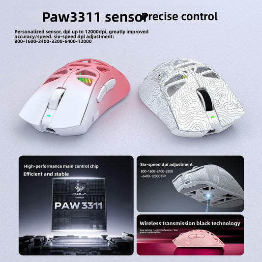 Tri-Mode Wireless Gaming Mouse Fast Response Gaming Device globalswanky 03
