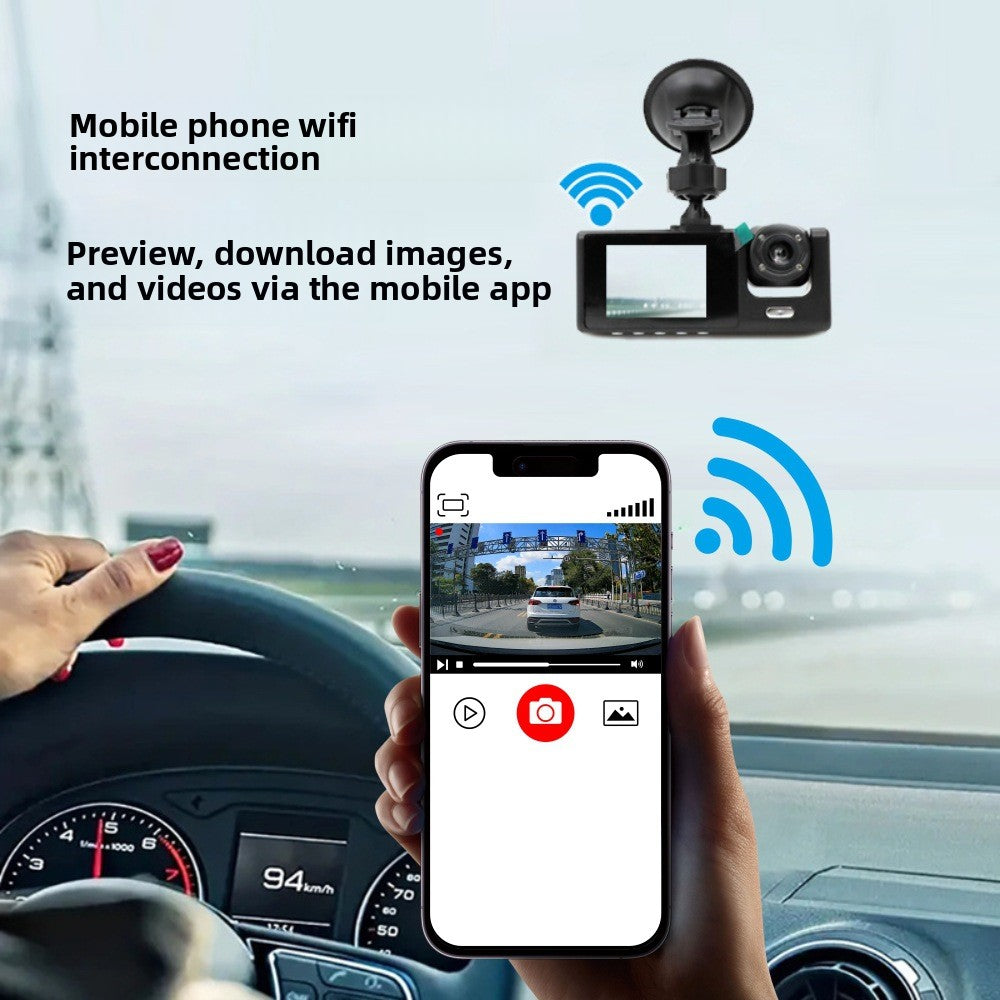 Triple Lens 1080P Dash Cam with Parking Mode and Recording globalswanky 03