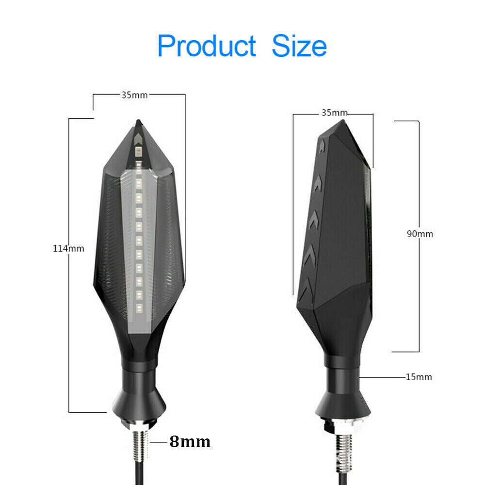 Two-Color LED Motorcycle Turn Signal with Flowing Arrow Light Global swanky 3