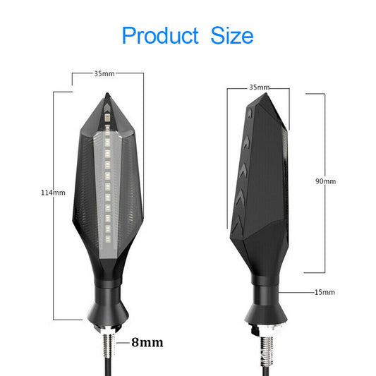 Two-Color LED Motorcycle Turn Signal with Flowing Arrow Light Global swanky 3