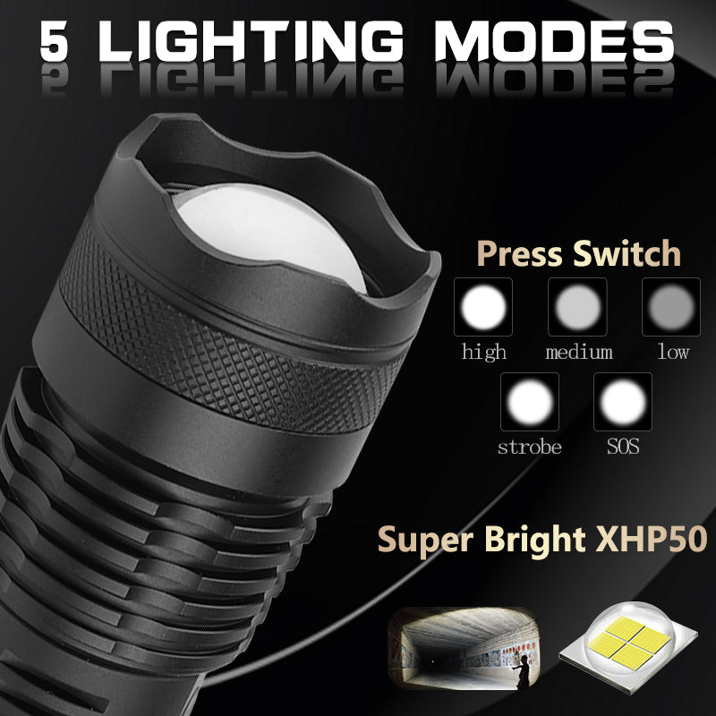 USB Charging Zoom P50 Flashlight – High Power LED Torch global swanky 3