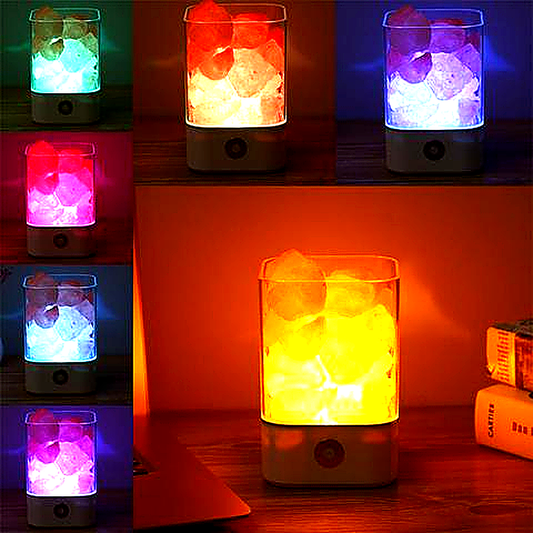 USB Crystal Salt Lamp LED Light Perfect for Home and Office globalswanky 01