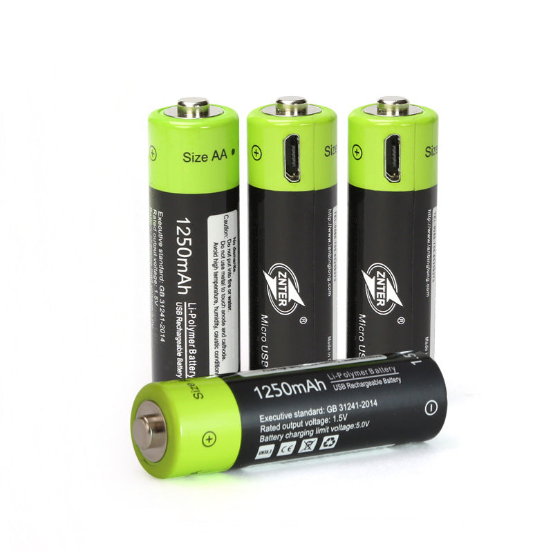  USB Rechargeable Lithium Battery 1.5V Set & Charging Cables
global-swanky 2
