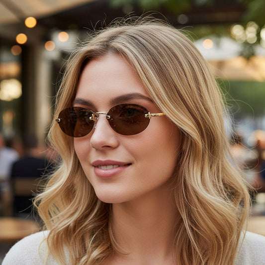 UV400 Fashion Oval Frameless Sunglasses for Eye Protection globalswanky 02