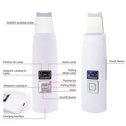 Ultrasonic Skin Scrubber – Blackhead & Acne Removal Facial Spa globalswanky 02