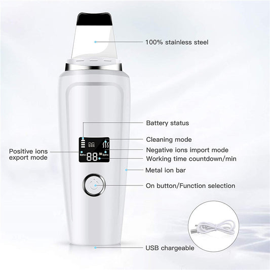 Ultrasonic Skin Scrubber for Deep Pore Facial Cleaning Use globalswanky 01