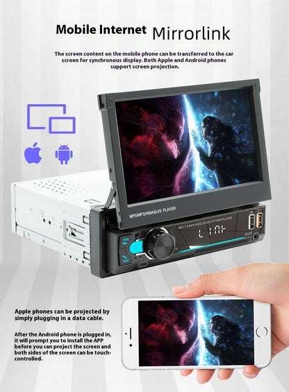 Vehicle Bluetooth Player with 7 Inch Telescopic Screen Display Global swanky 1
