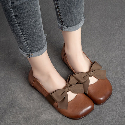 Vintage Ethnic First Layer Leather Flats Casual Women Shoes Global swanky 3