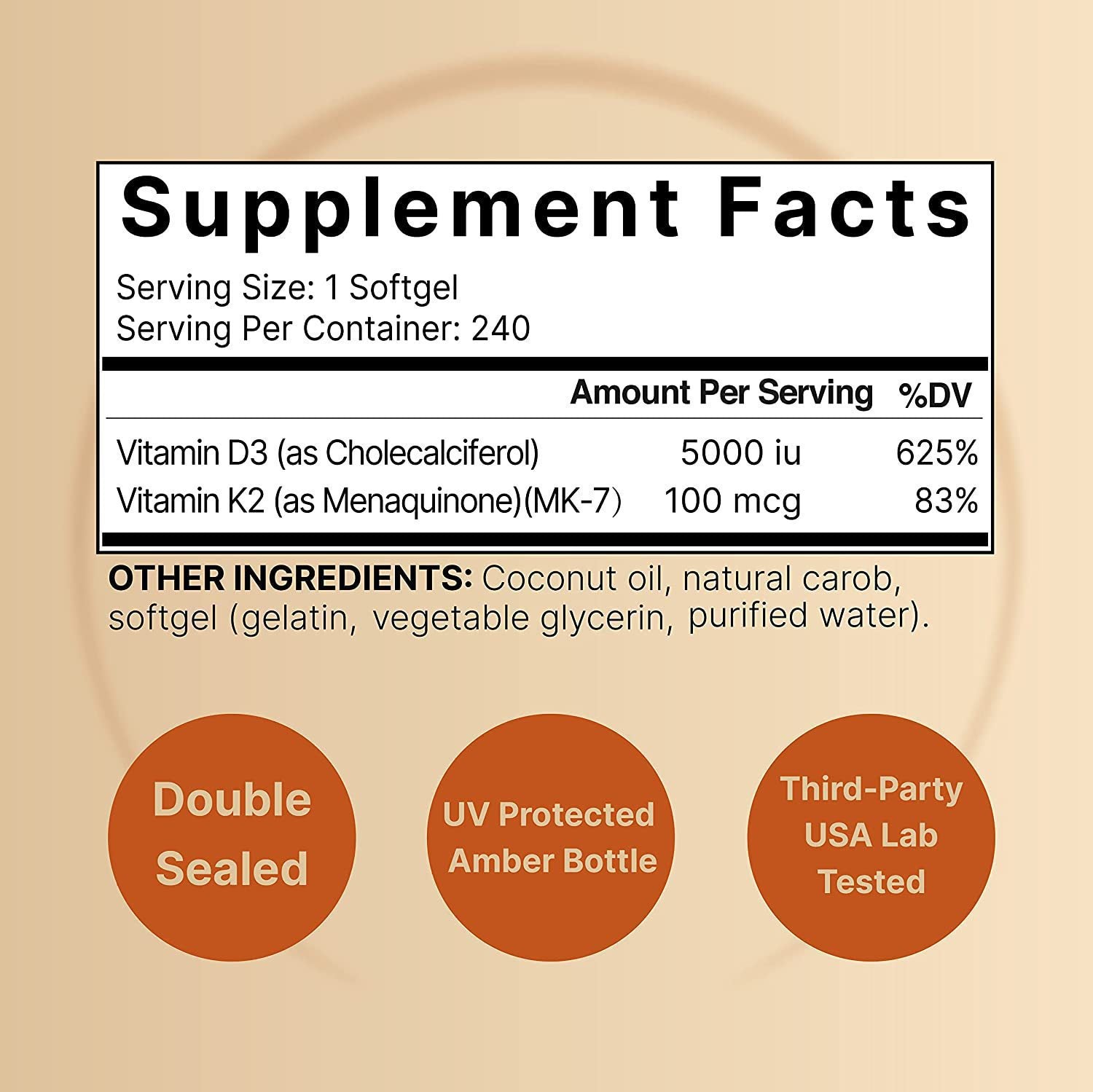 Vitamin D3 and K2 Softgel Capsules Bone Support Daily Fit globalswanky 03