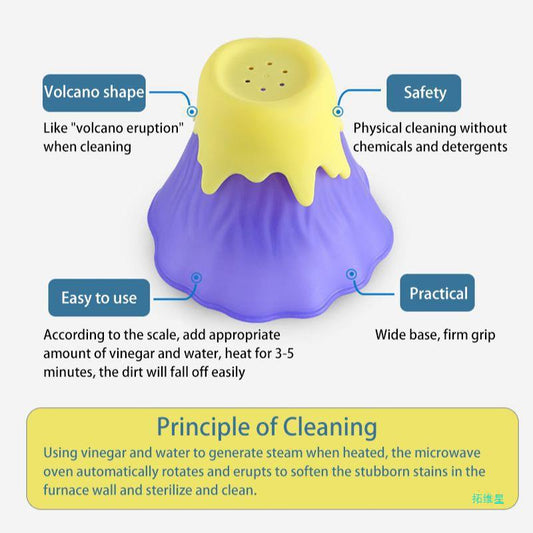 Volcanic-Shaped Microwave Cleaner for Kitchen Deep Care Kit globalswanky 02