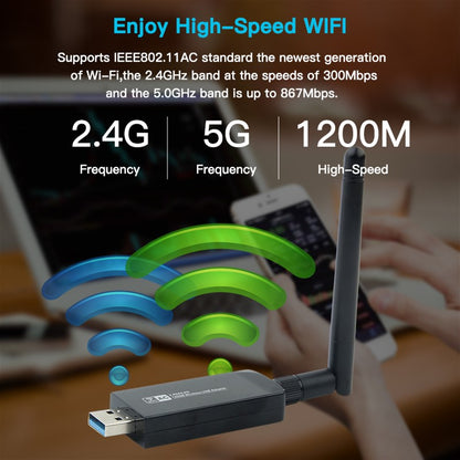 W97L 1200M USB Wireless Network Card for Laptops and Desktops Global swanky 1
