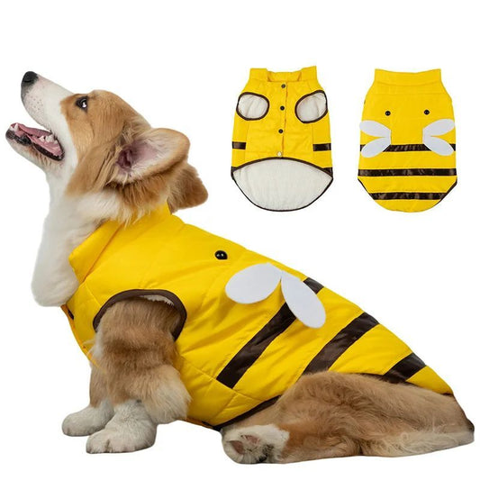 Warmly Dog Coat Cute Bees Pets Costume Outfit Winter Dogs Clothes For Cold Weather Small Medium Large Dogs Jacket Global swanky 1