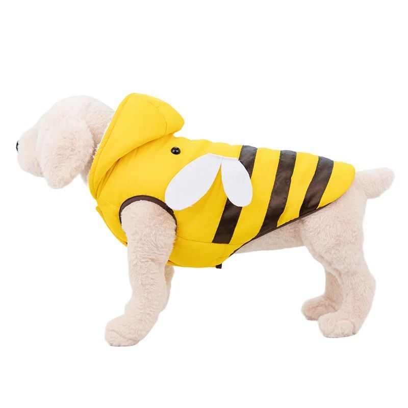 Warmly Dog Coat Cute Bees Pets Costume Outfit Winter Dogs Clothes For Cold Weather Small Medium Large Dogs Jacket Global swanky 3