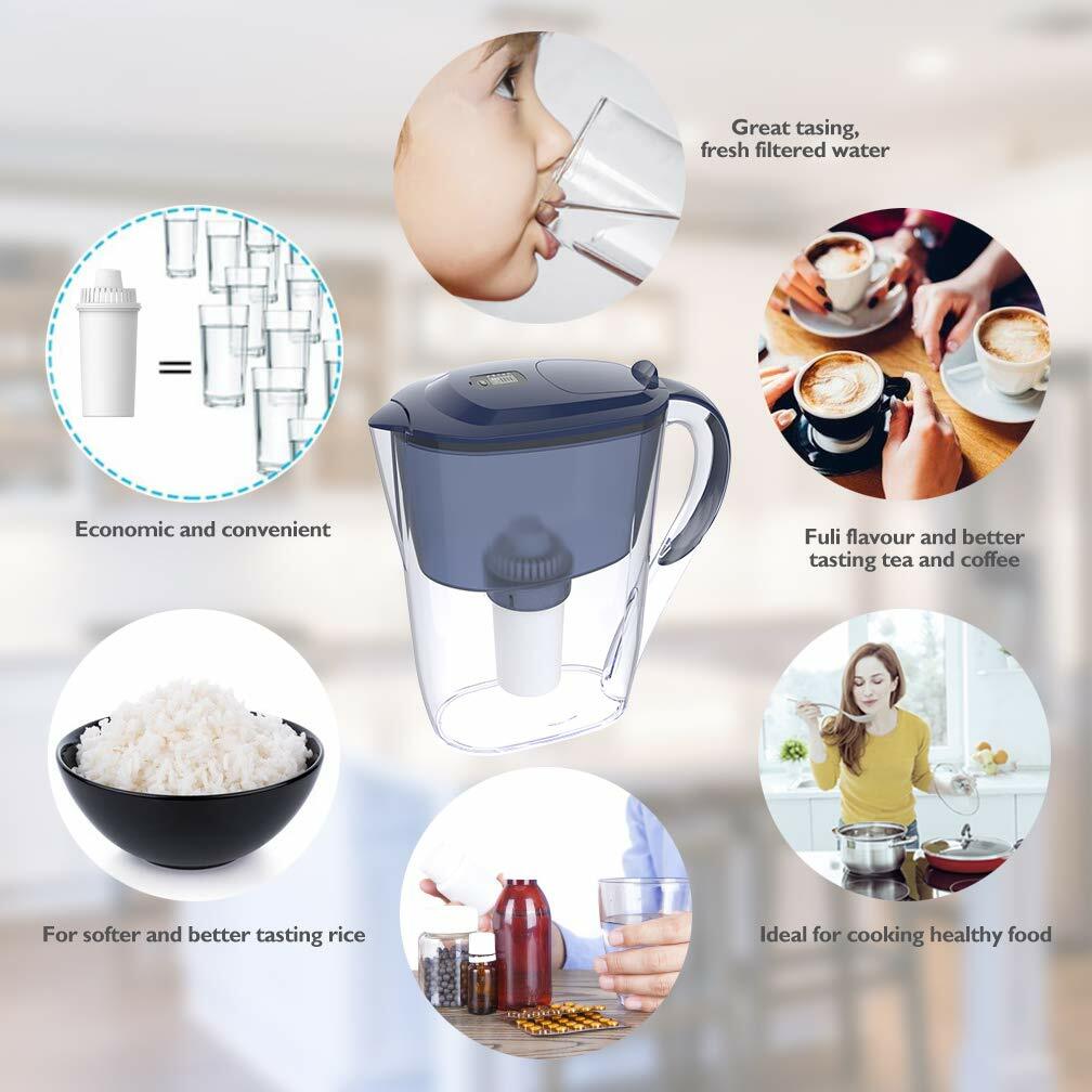 Water Filter Jug for Clean Drinking Water with 10 Cup Pitcher Global swanky 2