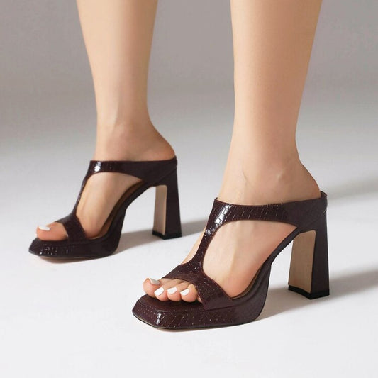 Water Platform Chunky-heel Square-toe Sandals For Outdoor Wear globalswanky 1