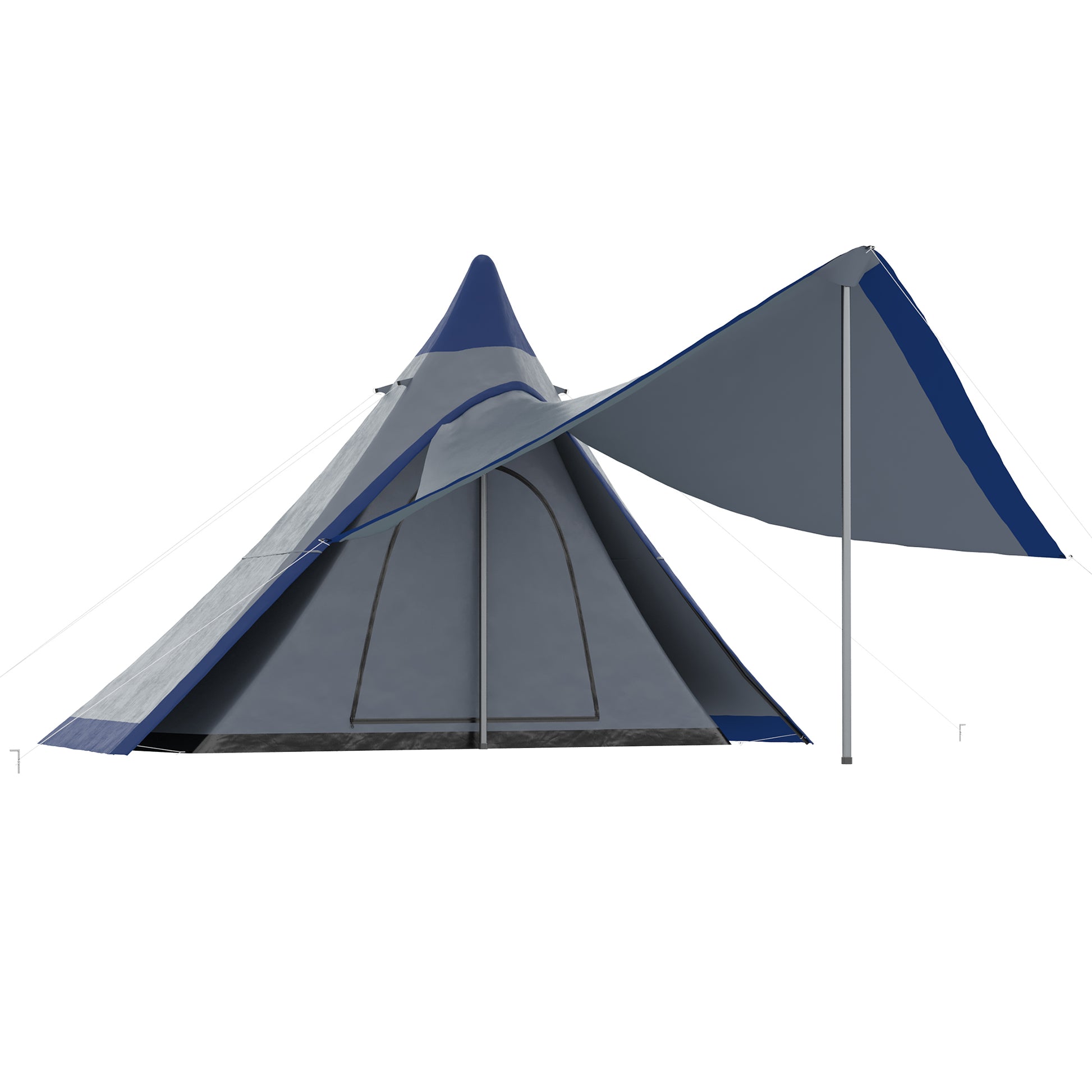 Waterproof Teepee Camping Hiking Tent with Porch – 2–3 Person Outdoor Shelter Global swanky 4