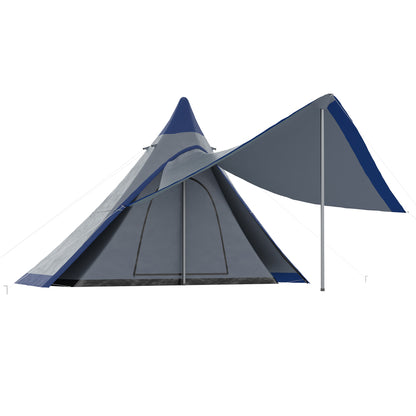 Waterproof Teepee Camping Hiking Tent with Porch – 2–3 Person Outdoor Shelter Global swanky 4