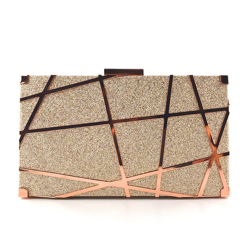 Wedding Clutches Gold Glitter Chain Shoulder Bag for Women Party Global swanky 2
