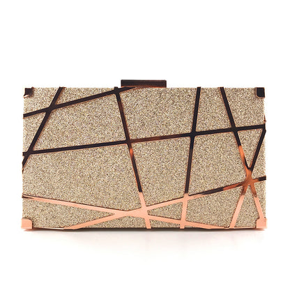 Wedding Clutches Gold Glitter Chain Shoulder Bag for Women Party Global swanky 2
