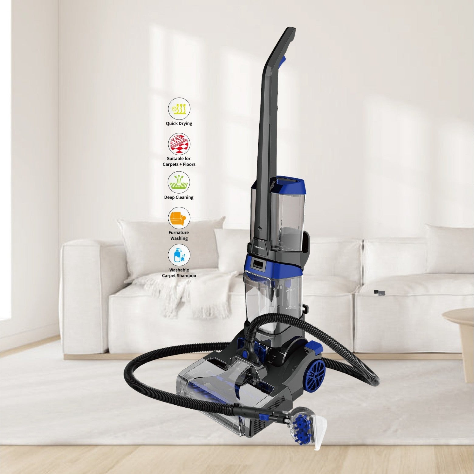 Wet Dry Vacuum Cleaner Carpet Washer for Efficient Cleaning globalswanky 02