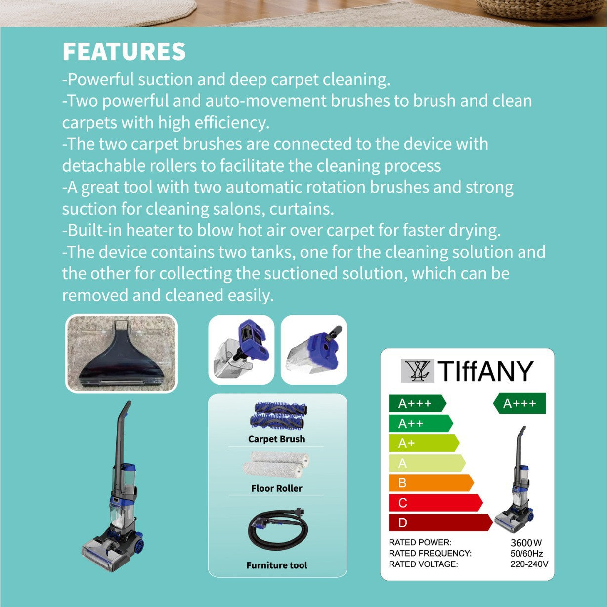 Wet Dry Vacuum Cleaner Carpet Washer for Efficient Cleaning globalswanky 03