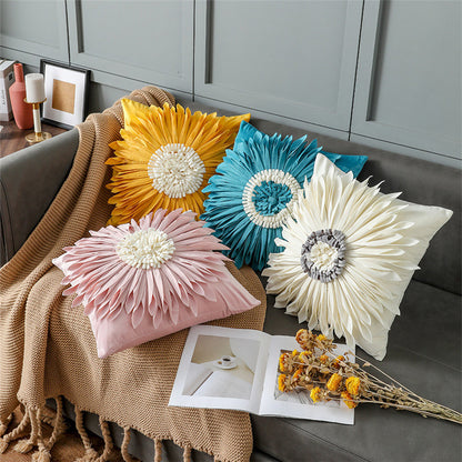 White Throw Pillow – Modern Velvet 3D Chrysanthemum Cushion
global-swanky 1