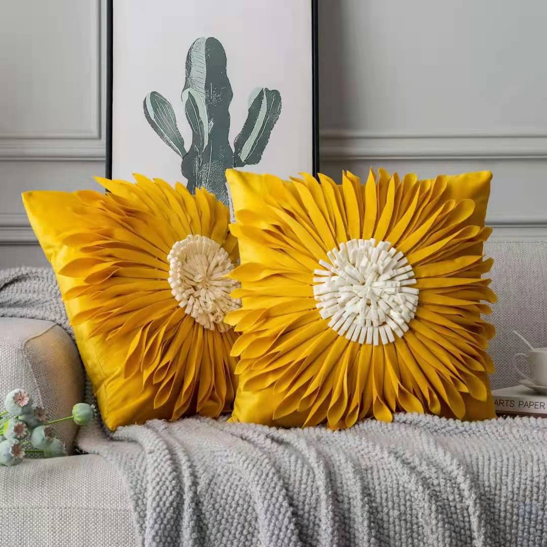 White Throw Pillow – Modern Velvet 3D Chrysanthemum Cushion
global-swanky 3