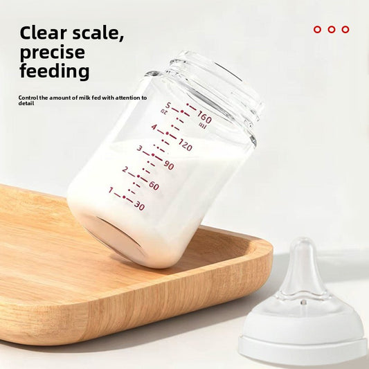 Wide Caliber Glass Baby Bottle with Anti-Choking Nipple Daily Global swanky 2