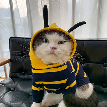 Winter Warm Clothes Cute Plush Coat Hoodies For Bulldog Pet Costume Jacket Bee Pet Puppy Coat Global swanky 1