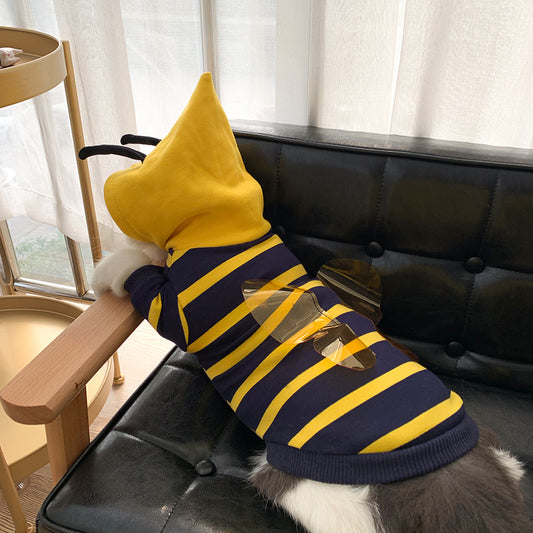Winter Warm Clothes Cute Plush Coat Hoodies For Bulldog Pet Costume Jacket Bee Pet Puppy Coat Global swanky 2