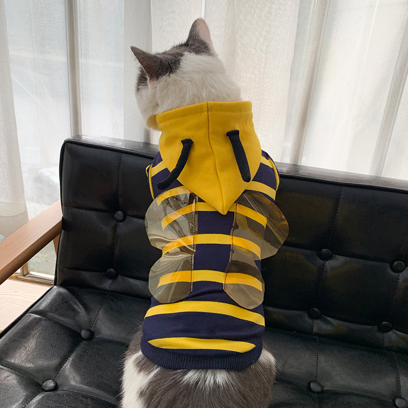 Winter Warm Clothes Cute Plush Coat Hoodies For Bulldog Pet Costume Jacket Bee Pet Puppy Coat Global swanky 3