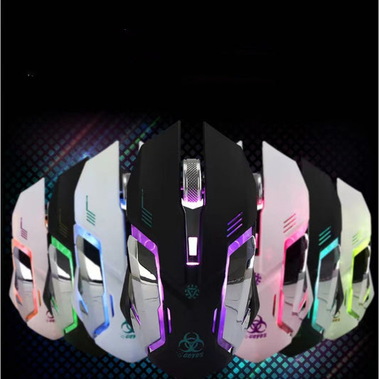 Wireless Gaming Mouse with 5 Buttons, LED Breathing & DPI Control Mute globalswanky 01