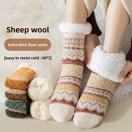 Women Fleece Lined Anti Slip Socks Global swanky 1