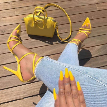 Women Heel Strap Sandals for Elegant Summer Comfort and Style Global swanky 3