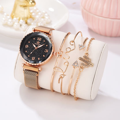 Women Watches Starry Sky Magnet Buckle Fashion Bracelet Wristwatch Roman Numeral Simple Clock Gift Global swanky 1