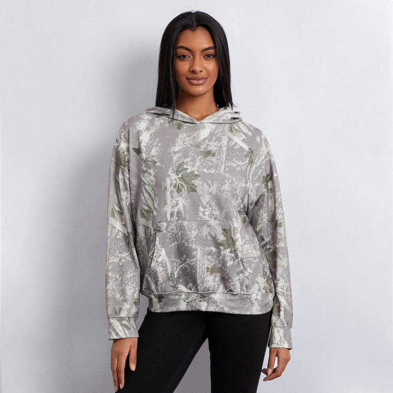 Women’s Camouflage Maple Leaf Hoodie for Casual Style US Global Swanky 1