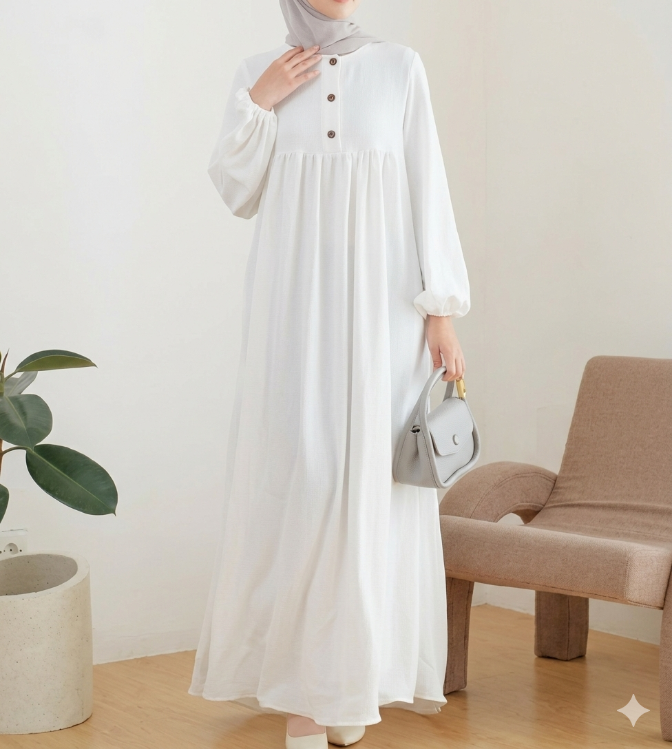  Women's Long Robe with Loose Puff Sleeve – Solid Color Dress
global-swanky 2