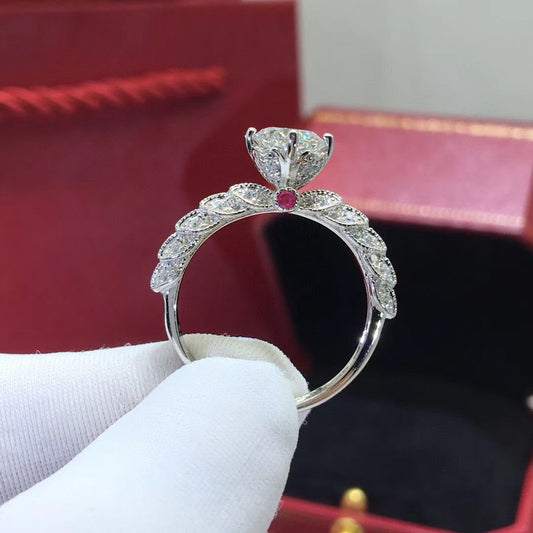 Women’s Moissanite Fortune Ring with Platinum Plating global swanky 1