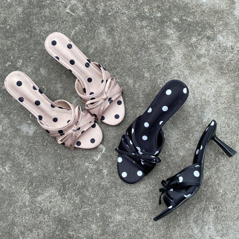Women’s Polka-Dot Bow Slippers Cute Upgrade Home Footwear global swanky 1