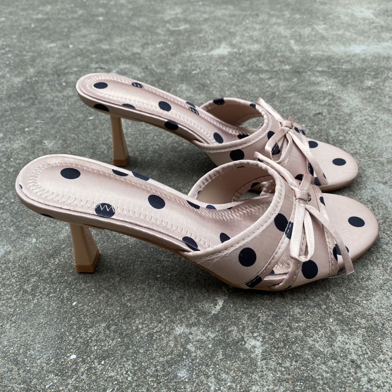 Women’s Polka-Dot Bow Slippers Cute Upgrade Home Footwear global swanky 3