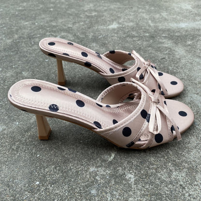 Women’s Polka-Dot Bow Slippers Cute Upgrade Home Footwear global swanky 3