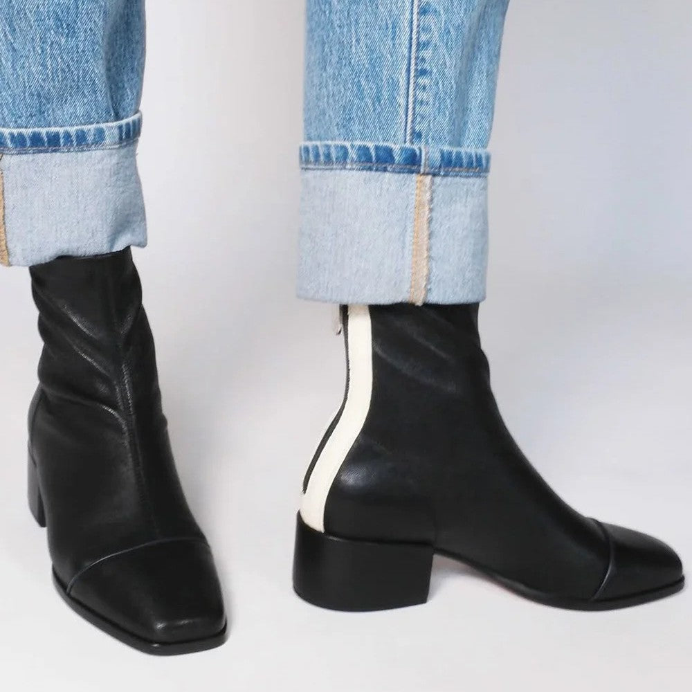 Women's Simple Square Toe Ankle Boots Fashion Style Wear global swanky 3