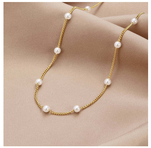 Women’s Titanium Steel Pearl Necklace Elegant Style global swanky 3