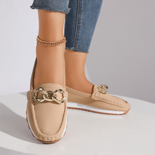 Womens Casual Fashionable Minimalist Metal-buckle Slip-on Shoes globalswanky 5