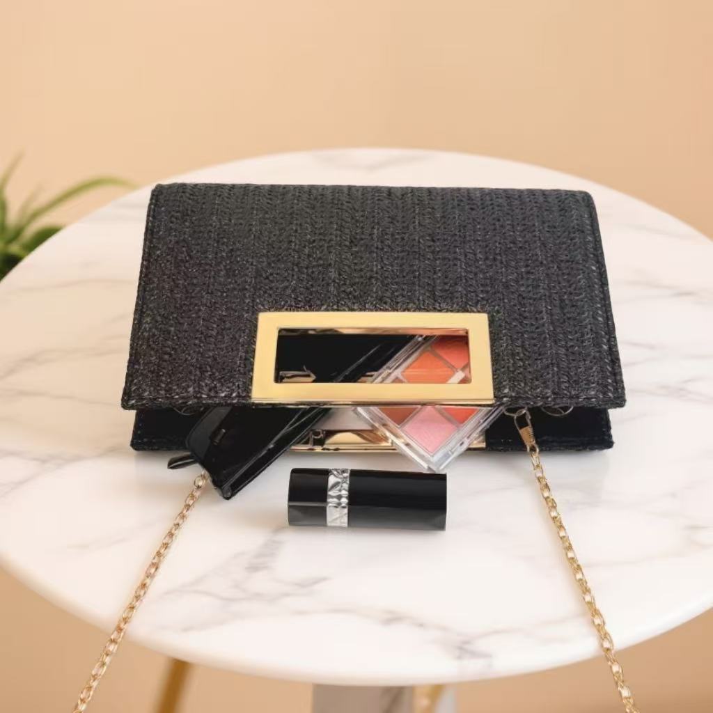Womens Fashion New Woven Chain Clutch Bag for Parties & Events global swanky 2