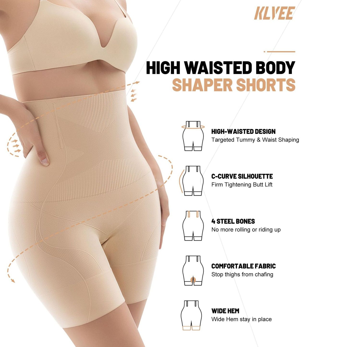 Womens Shapewear Shorts for Smooth Tummy Control Comfort Use globalswanky 02