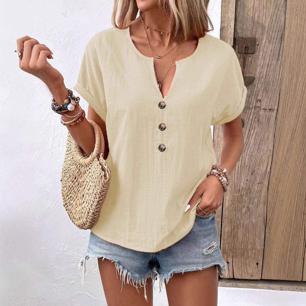 Womens V-Neck Bat Sleeve T-Shirt Global swanky 2